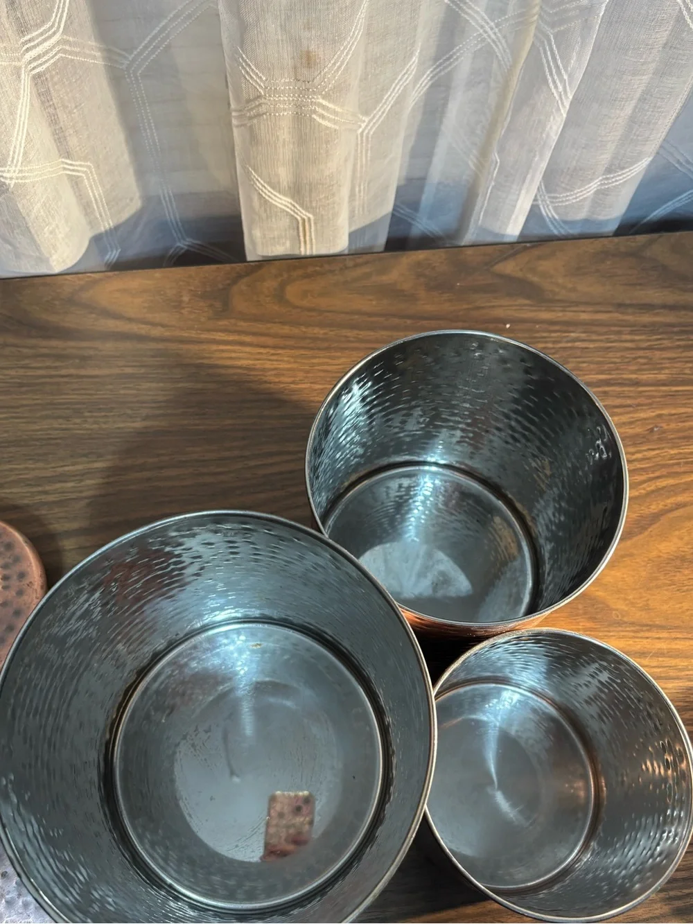 Urban Farms Hammered Copper Canister Set - 3 Piece Kitchen Storage